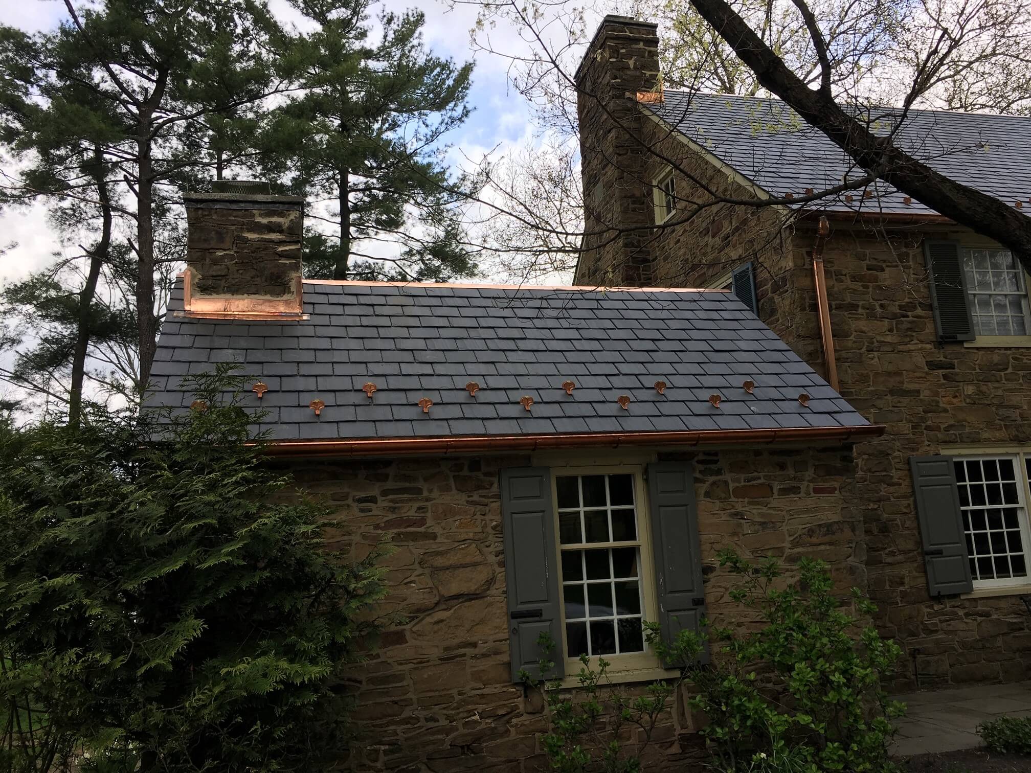 Slate Roof with Copper Gutters