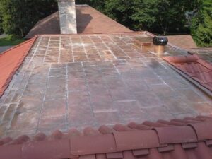 Finished Tile Roof with Welded Copper Flat