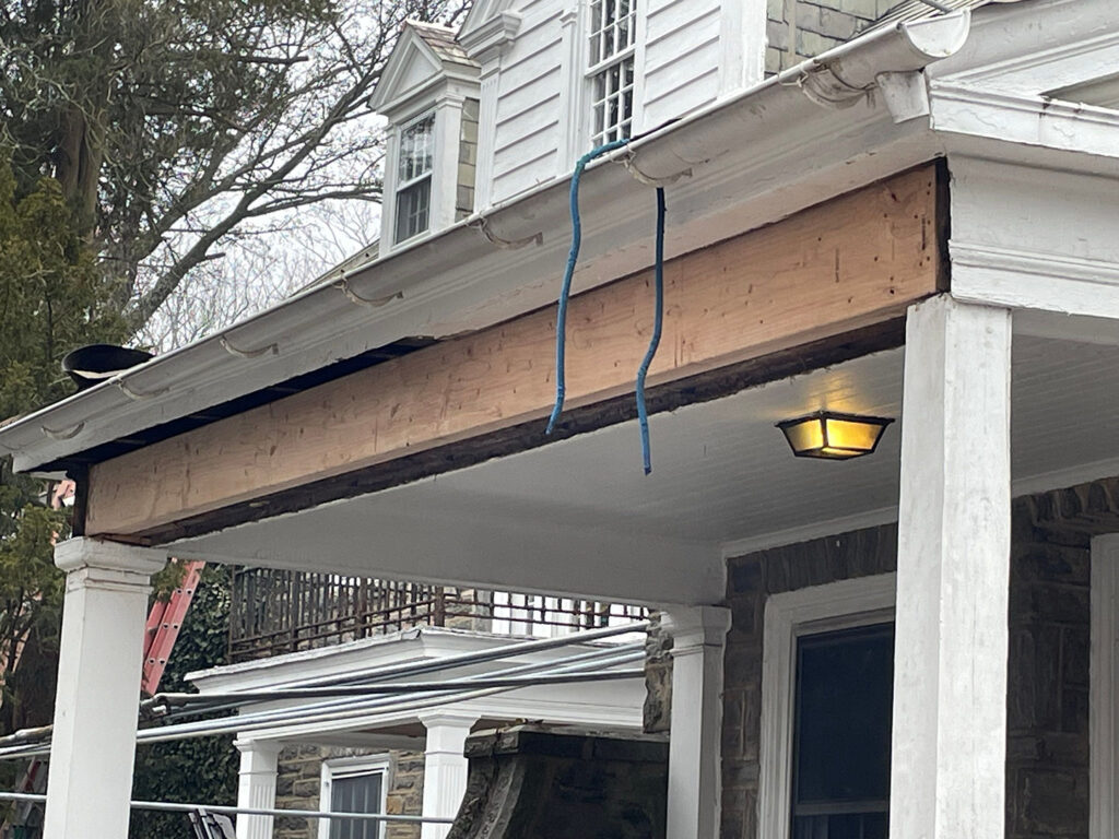 New double 2x12 header installed.